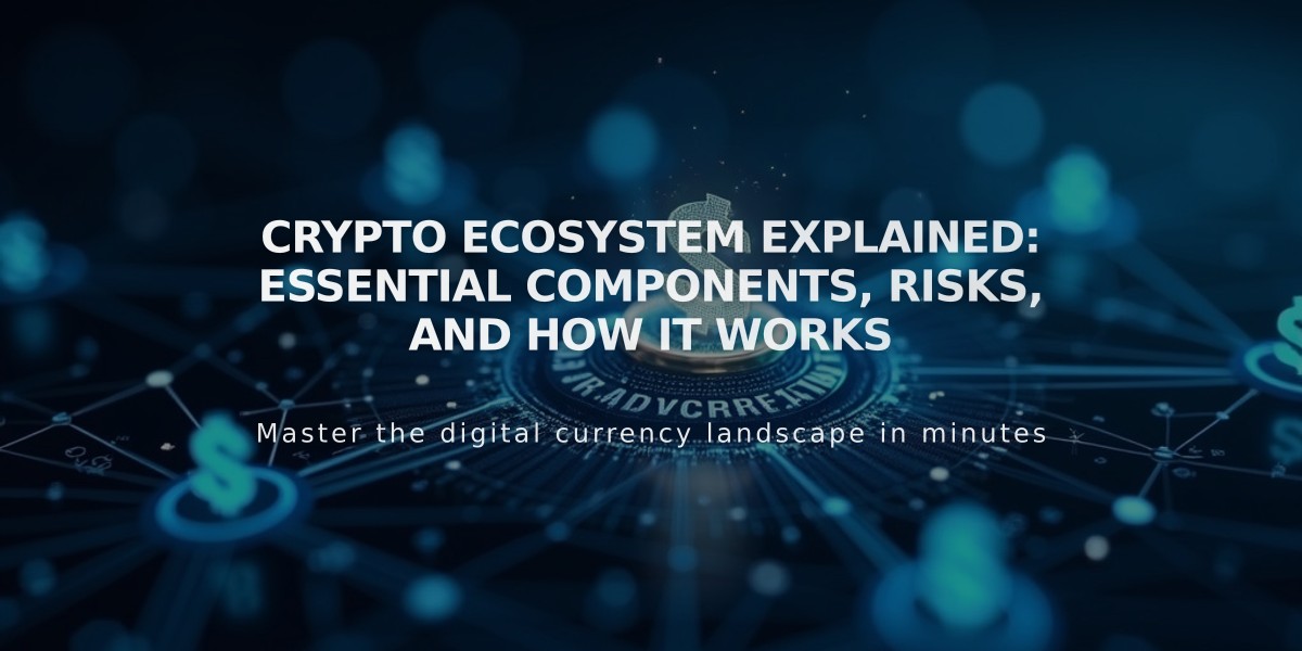 Crypto Ecosystem Explained: Essential Components, Risks, and How It Works